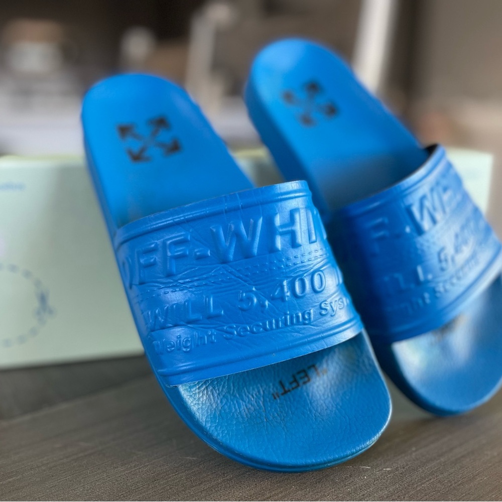Off-White Bright Blue Slides